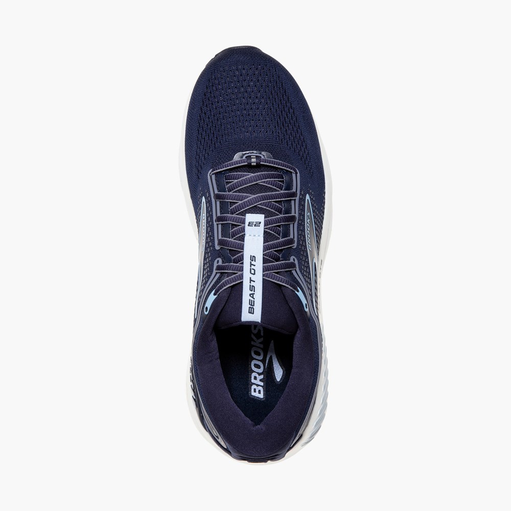 Chaussures Running Route Brooks Beast GTS 23 Bleu Marine Bleu Blanche Homme | HGL-9382467